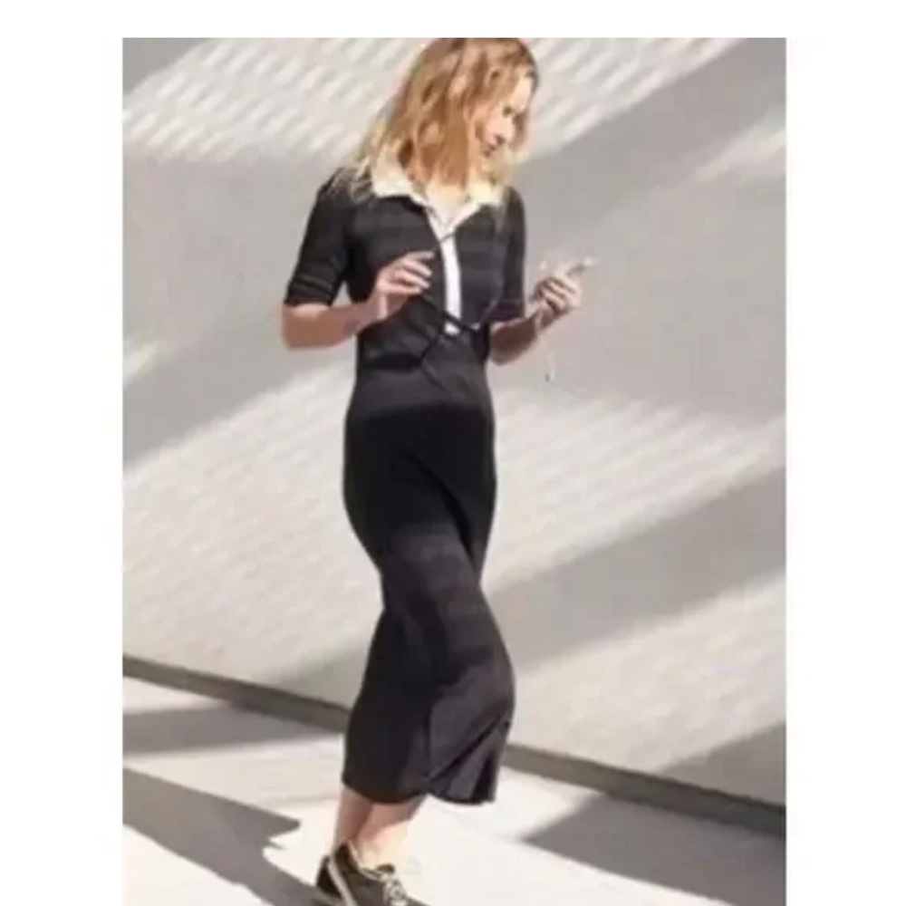 AYR Black Maxi Dress with White Collar